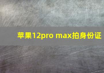 苹果12pro max拍身份证